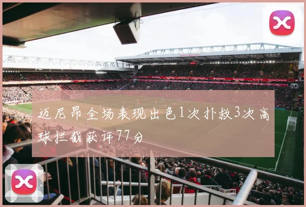 迈尼昂全场表现出色1次扑救3次高球拦截获评77分